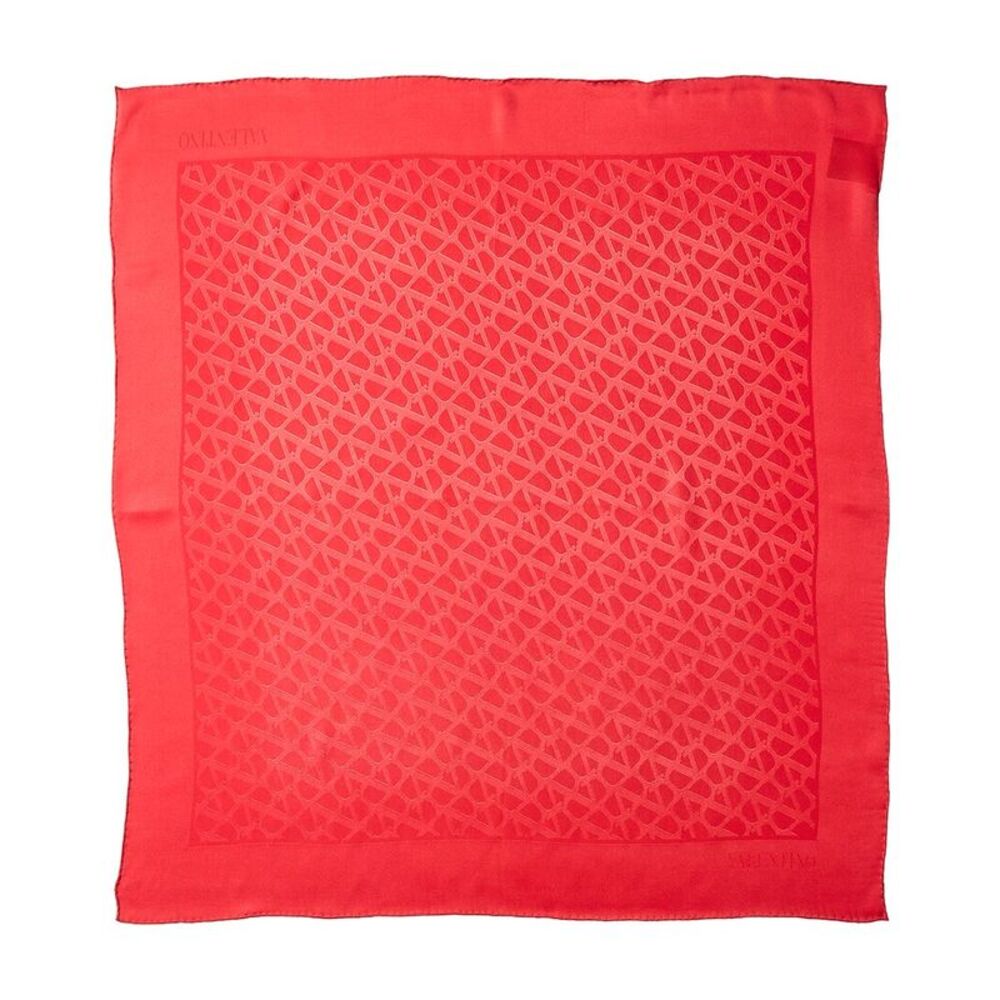 Valentino Vlogo Silk Scarf, Red